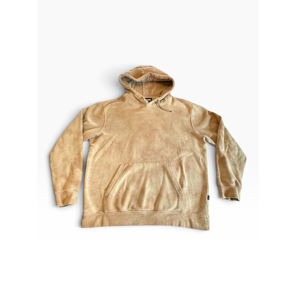CSG Hoodie Mens XL Tan Acid Wash Pullover Fleece Sweatshirt Earth Tone
